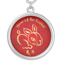 Gold / Red Year of the Rabbit - Chinese New Year Custom Jewelry