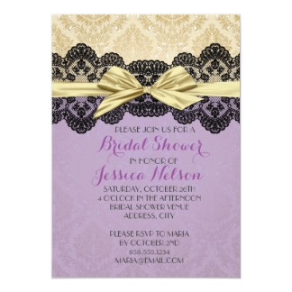 Gold Ribbon Damask Lace Lavender <b>Bridal Shower</b> Card - gold_ribbon_damask_lace_lavender_bridal_shower_card-rfcc4130fe107460b977acdd66ceec861_zkrqs_324