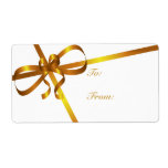 Gold Ribbon Gift Tags Personalized Shipping Label