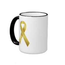 Gold Ribbon mugs