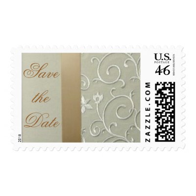 Gold Ribbon Save the Date Stamp
