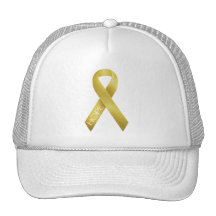 Gold Ribbon Trucker Hat