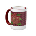 Gold Rimmed Poinsettia Drinkware mugs