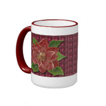 Gold Rimmed Poinsettia Drinkware mugs