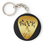 GOLD ROCK GUITAR PICK KEYCHAINS