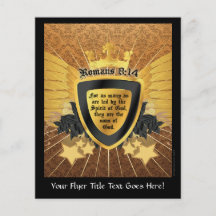 Gold Romans 8:14, Sons of God Personalized Flyer