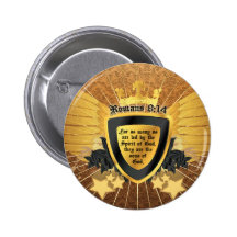 Gold Romans 8:14, Sons of God Pinback Button