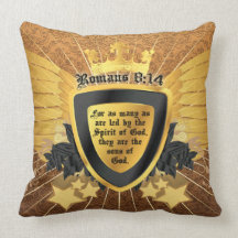 Gold Romans 8:14, Sons of God Throw Pillows