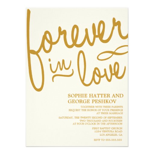 Gold Romantic Wedding Invitations