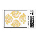 Gold rose circle postage