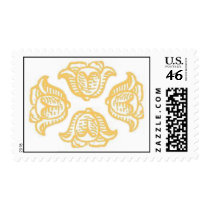 Gold rose circle postage