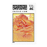 Gold Rose Sketch Postage Stamp