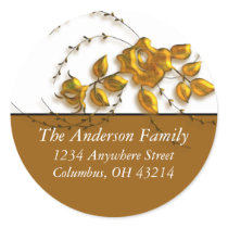 Gold Rose Vine Design - Return Address Labels stickers by mrssocolov2 Gold Rose Vine Design - Return Address Labels stickers