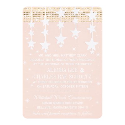 Gold Rose Wedding Chalkboard Under the Stars Announcement