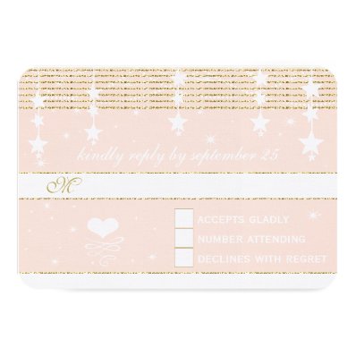 Gold Rose Wedding Under the Stars RSVP Custom Invites
