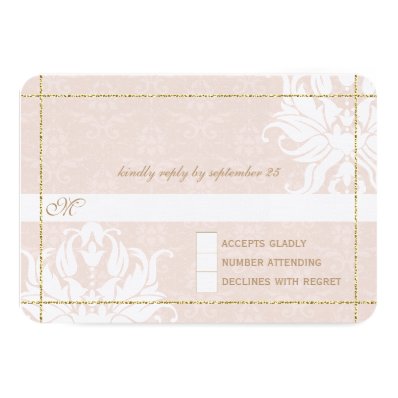 Gold Rose Wedding Under the Stars RSVP Personalized Announcement