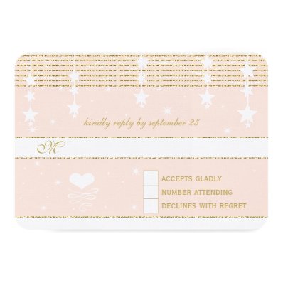 Gold Rose Wedding Under the Stars RSVP Invite