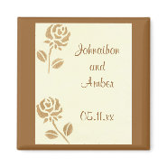 Gold Roses Save the date Wedding Magnets magnet