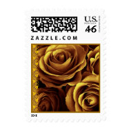 GOLD Roses SMALL Wedding Stamp Lace Accent stamp