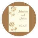 Gold Roses, Wedding Save the date stickers sticker