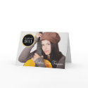 Gold round seal 3 photos class year graduation card