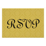 Gold RSVP Damask Wedding S210 Custom Invite