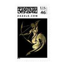 Gold Sagittarius Archer Postage