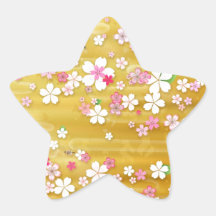 Gold Sakura Kimono Star Stickers