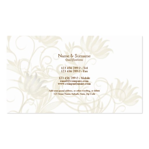 Gold salon spa black business card templates (back side)