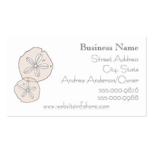 Gold Sand Dollar Business Card (front side)