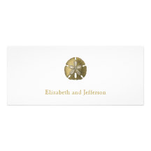 Gold Sand Dollar Modern Wedding Invitation