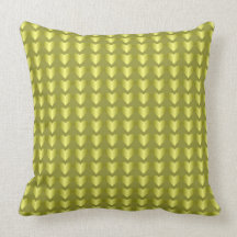 Gold satin heart pattern throw pillow