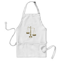 gold scales of justice apron