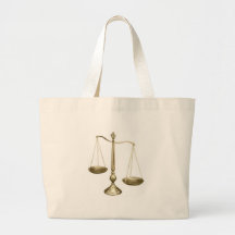 gold scales of justice tote bag