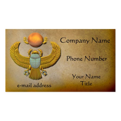 Gold Scarab Business Card Template (front side)