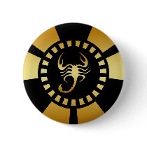 GOLD SCORPION POKER CHIP BUTTON