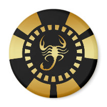 GOLD SCORPION POKER CHIP MAGNETS