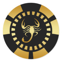 GOLD SCORPION POKER CHIP STICKER