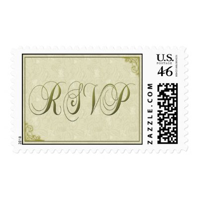 Gold script RSVP Stamps