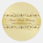 Gold Scroll Cupcake Baking Label Sticker