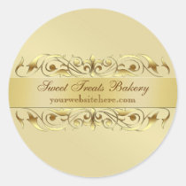 Gold Scroll Cupcake Baking Label Sticker