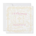 Gold Scroll Girl Christening Invitation invitation