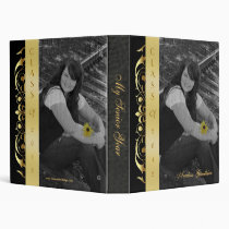 Gold Scroll Photo Black Graduation Album Binder
