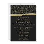 Gold Scrolls and Ribbon Wedding Invitation