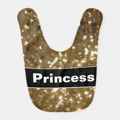 Gold Sequin Pattern Baby Bibs