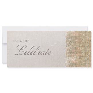 Gold Sequins Invitation invitation