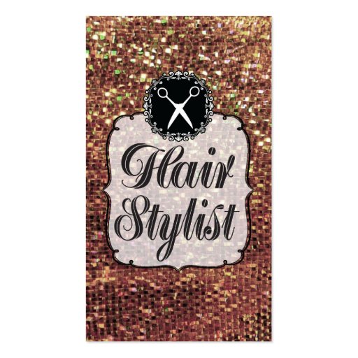GOLD Sequins Sparkle Bling Hair Stylist Business Cards (front side)