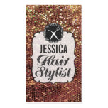 GOLD Sequins Sparkle Hair Stylist Appointment business cards