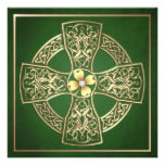 Gold Shamrock Celtic Cross St Patrick's Day Invitations
