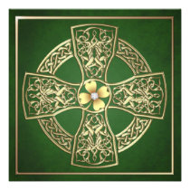 Gold Shamrock Celtic St Patrick's Day Wedding Announcements